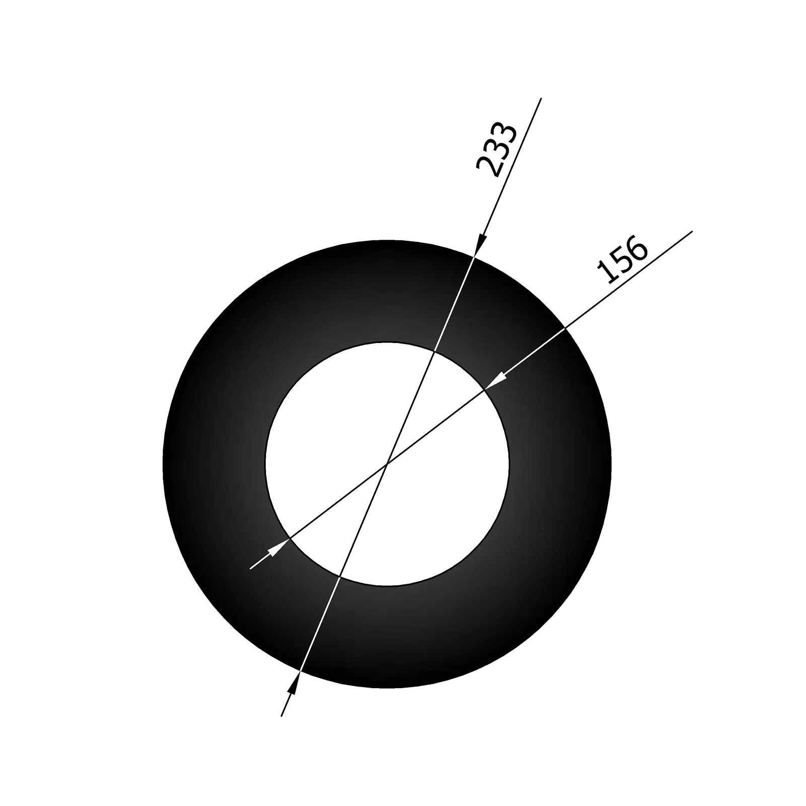 Rosette 38 mm lackiert 150 mm