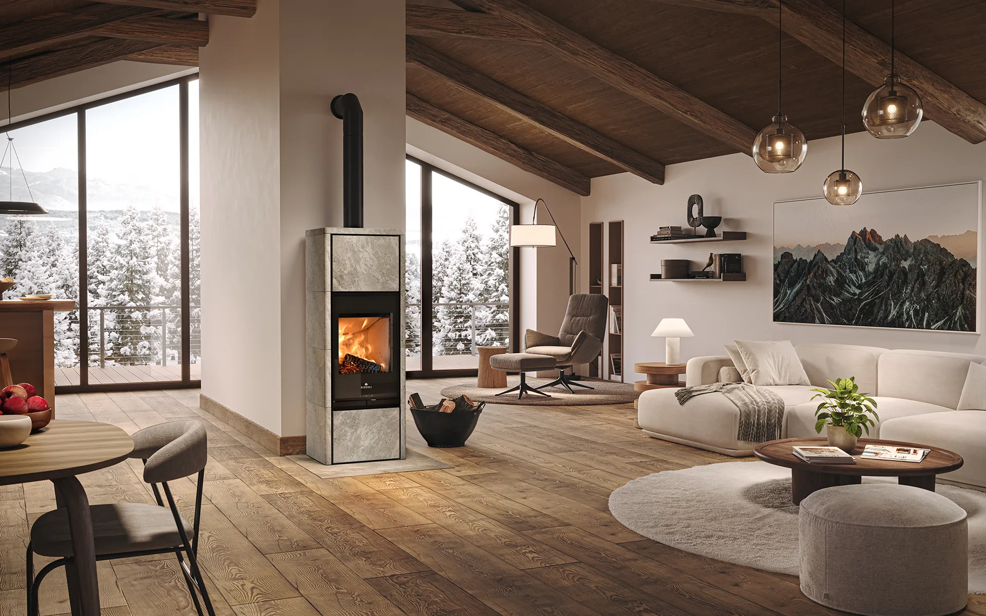 Kaminofen Rizzoli X Stone Plus (4,6 - 7,7 kW)