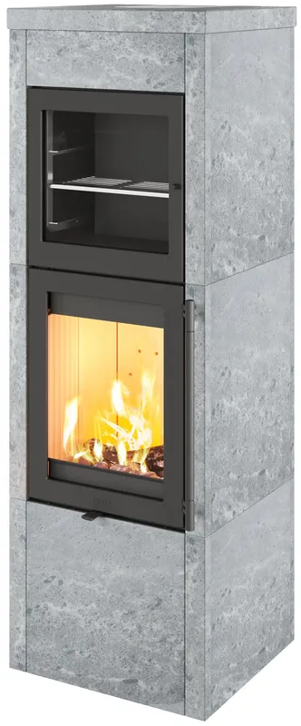 Kaminofen QM40 Speckstein mit Warmhaltefach