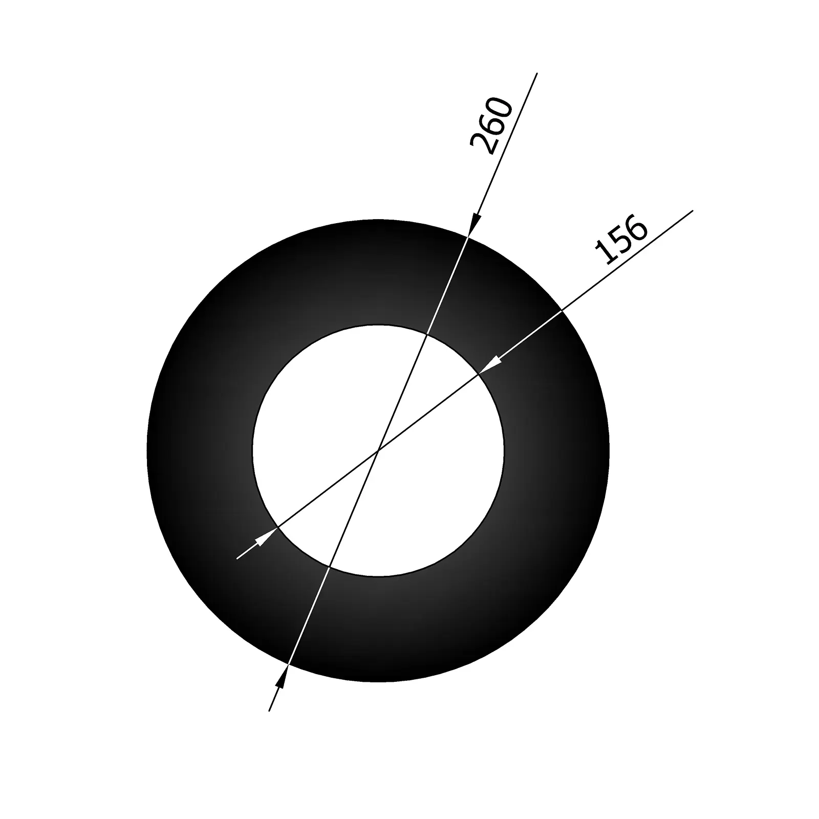 Rosette 50 mm lackiert 150 mm