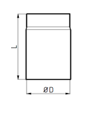 Rauchrohr 180 mm Durchmesser blank 25 cm lang